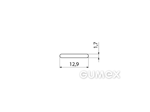 "I" Silikonprofil,12,9x-/1,7mm, 60°ShA, -60°C/+180°C, weiß, 